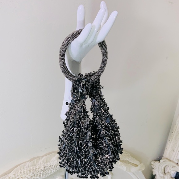 Sphere Beaded Top Handle Bag Wristlet - Picture 10 of 10